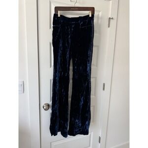 2004 Vintage Tom Ford For Gucci Midnight Blue Velvet Tuxedo Pants 40
